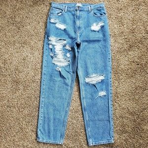 LL Bean Original Fit Traditional Womens Size 16 MT Blue Jeans Straight High Rise
